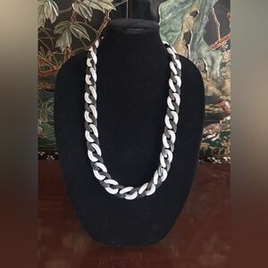 Black/White Exaggerated Long Link Chain Necklace